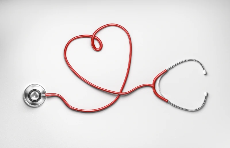 stetoskop ułożony w kształcie serca